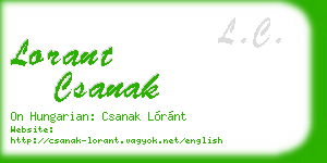 lorant csanak business card